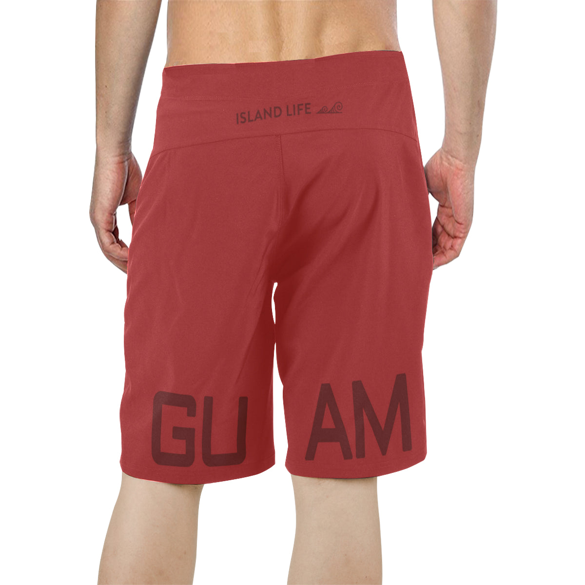 Guam Seal Mens Red All Over Print Board Shorts