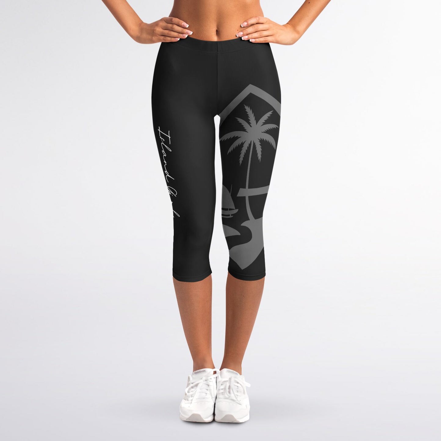 Guam Seal Island Girl Black Capri Leggings