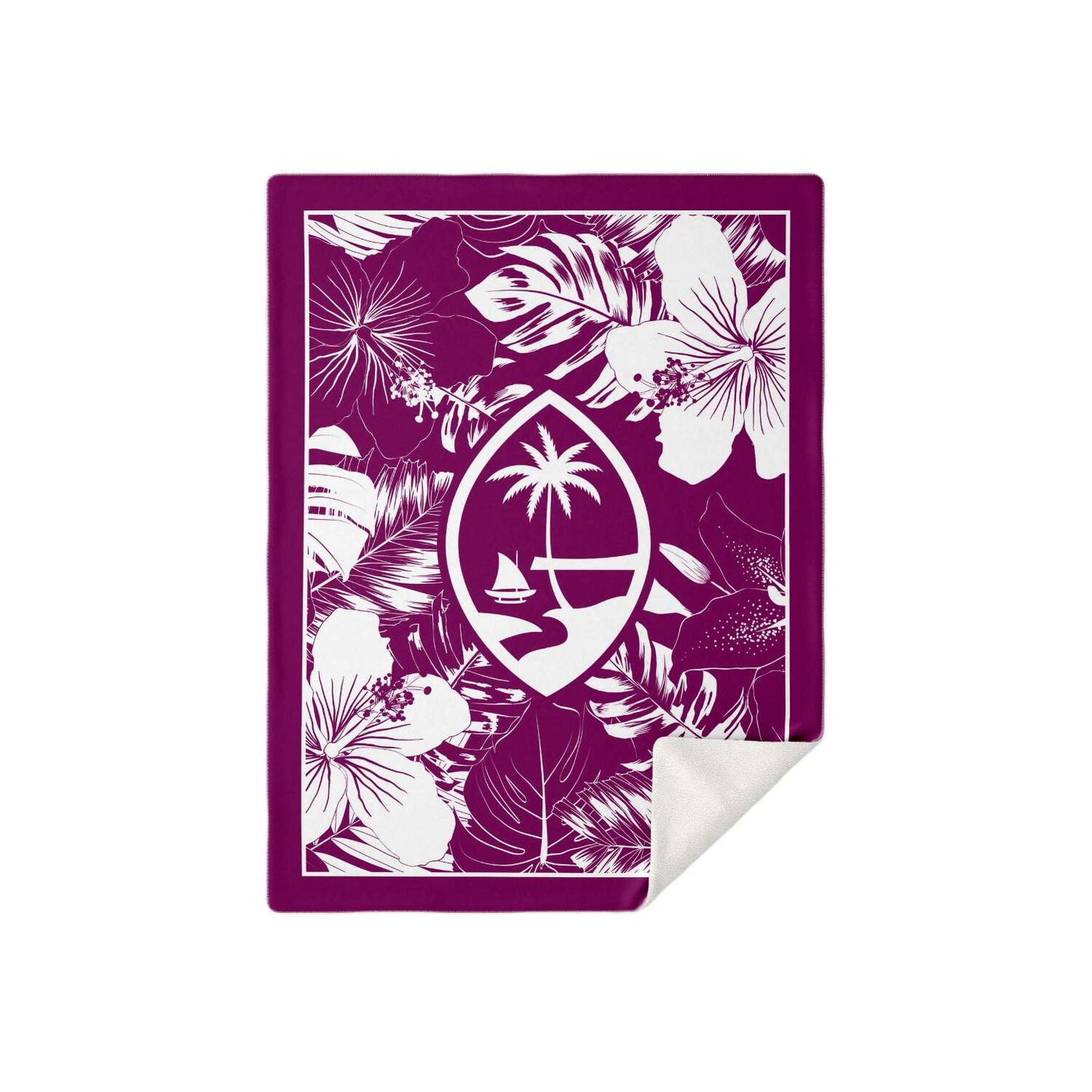 Guam Hibiscus Purple Microfleece Blanket