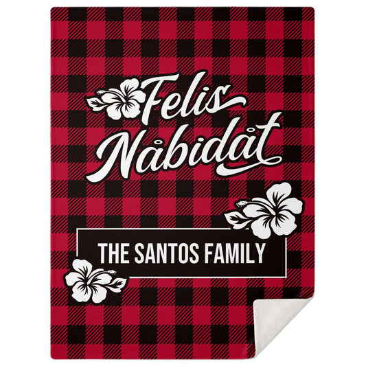 Felis Nabidat Christmas Guam CNMI Microfleece Blanket with Personalization