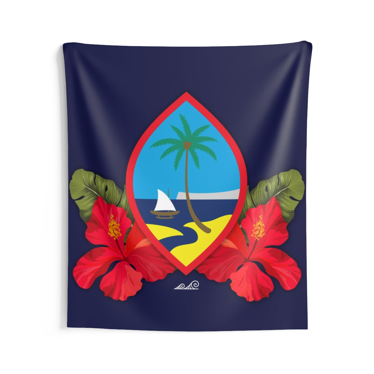 Guam Seal Hibiscus Paradise Indoor Wall Tapestry