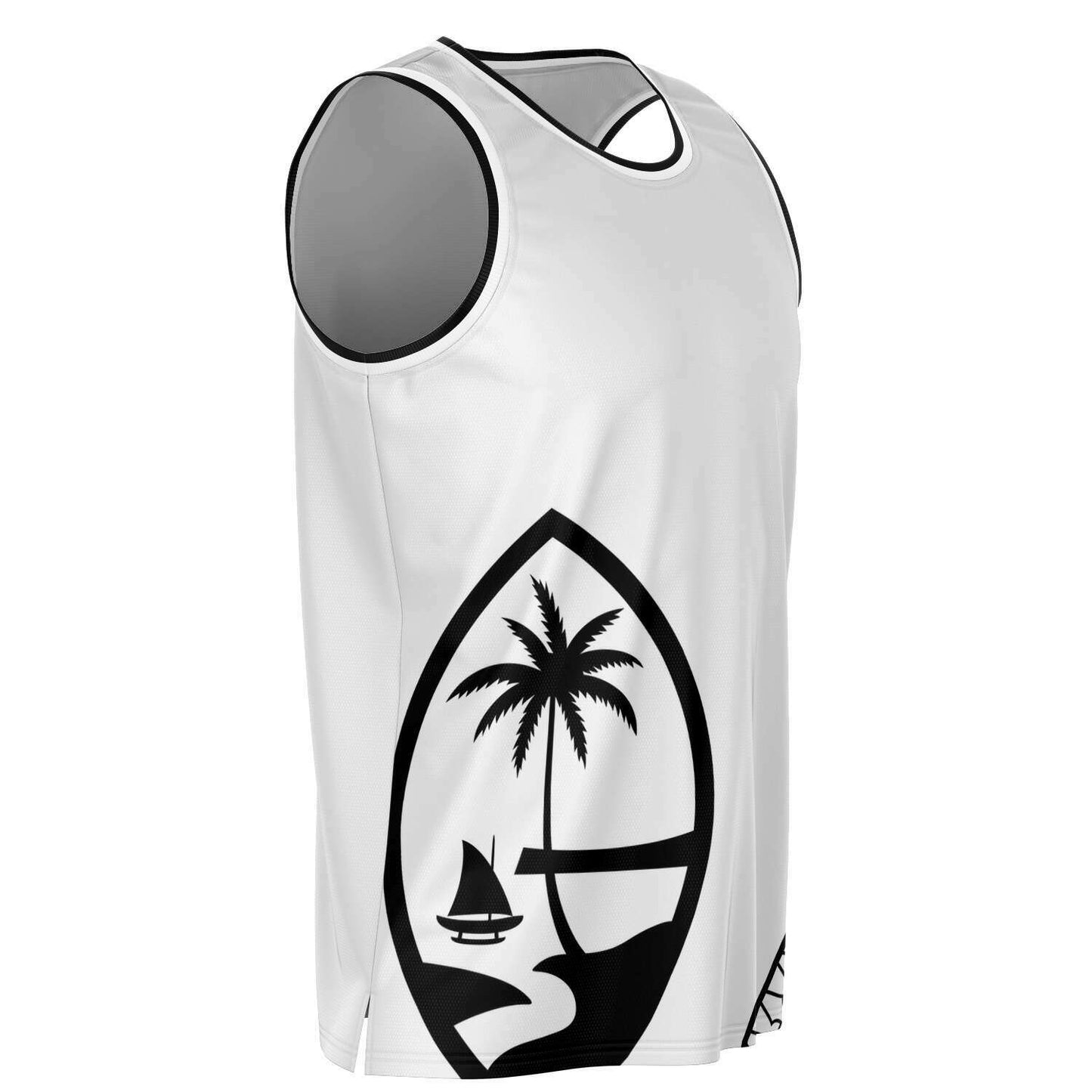 Guam Seal Tribal White Basketball Jersey