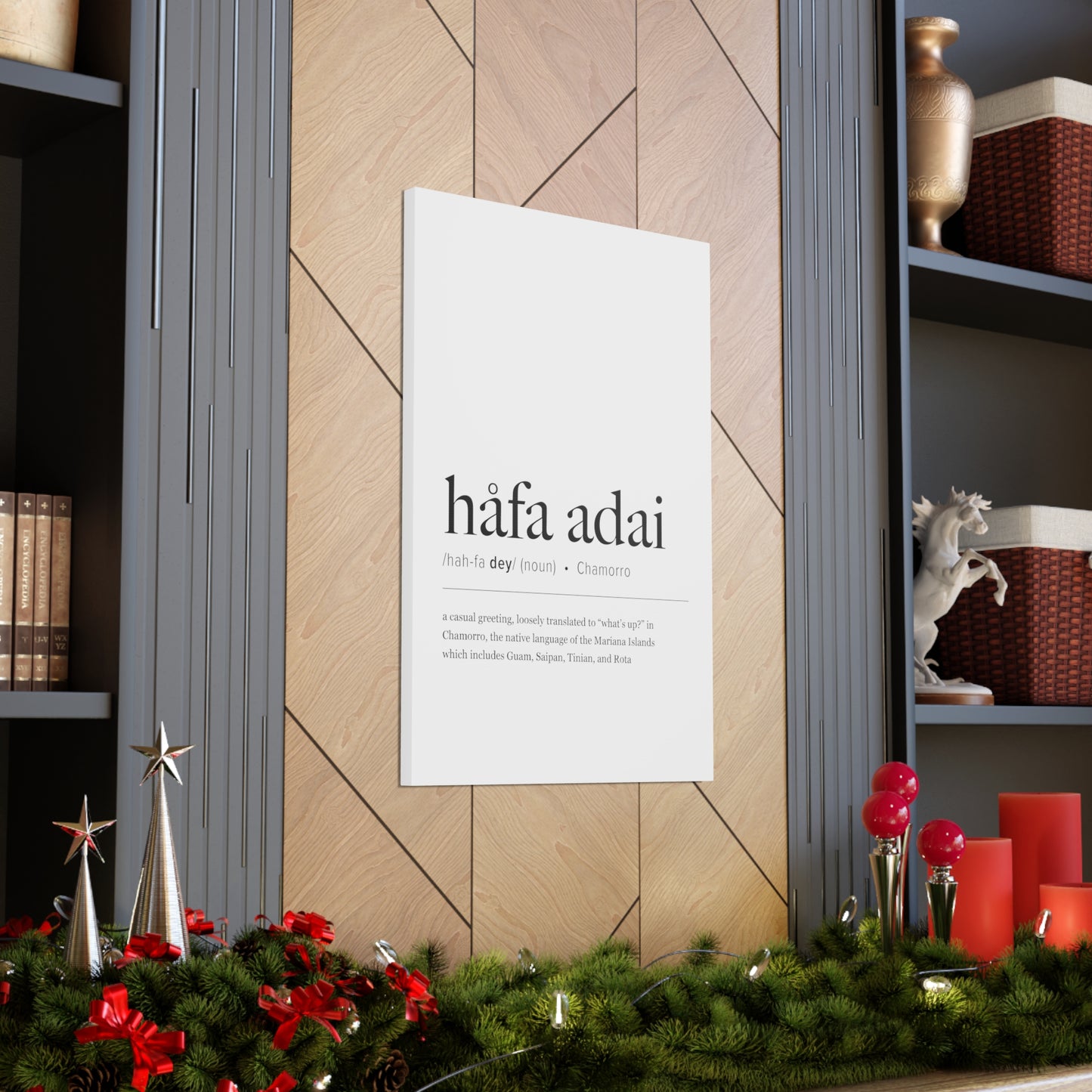 Hafa Adai Definition Chamorro Guam CNMI Canvas Gallery Wrap