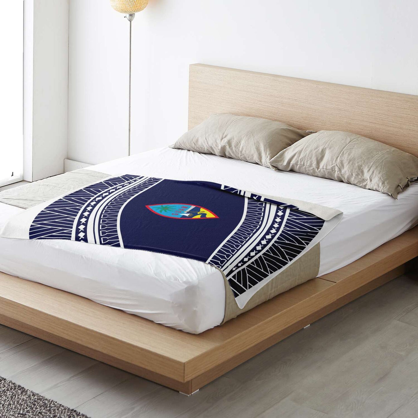 Guam Seal Tribal Blue Microfleece Blanket