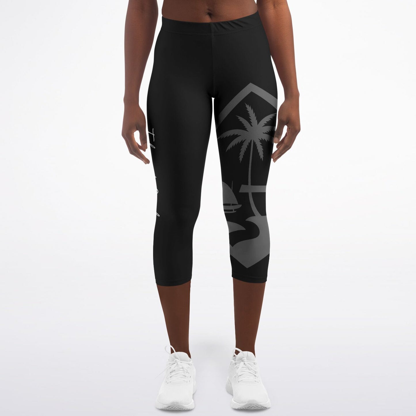 Guam Seal Island Girl Black Capri Leggings