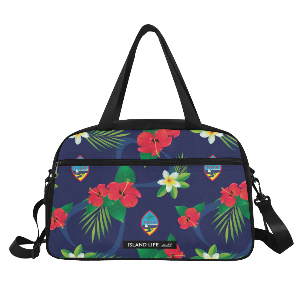 Guam Flag Flowers Fitness Gym Bag