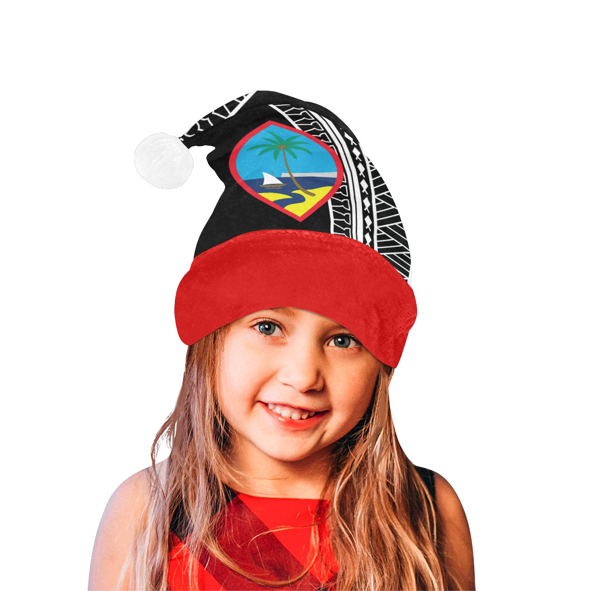 Guam Seal Tribal Christmas Santa Hat