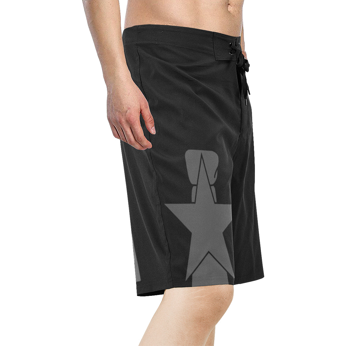 CNMI Seal Saipan Mens Black All Over Print Board Shorts