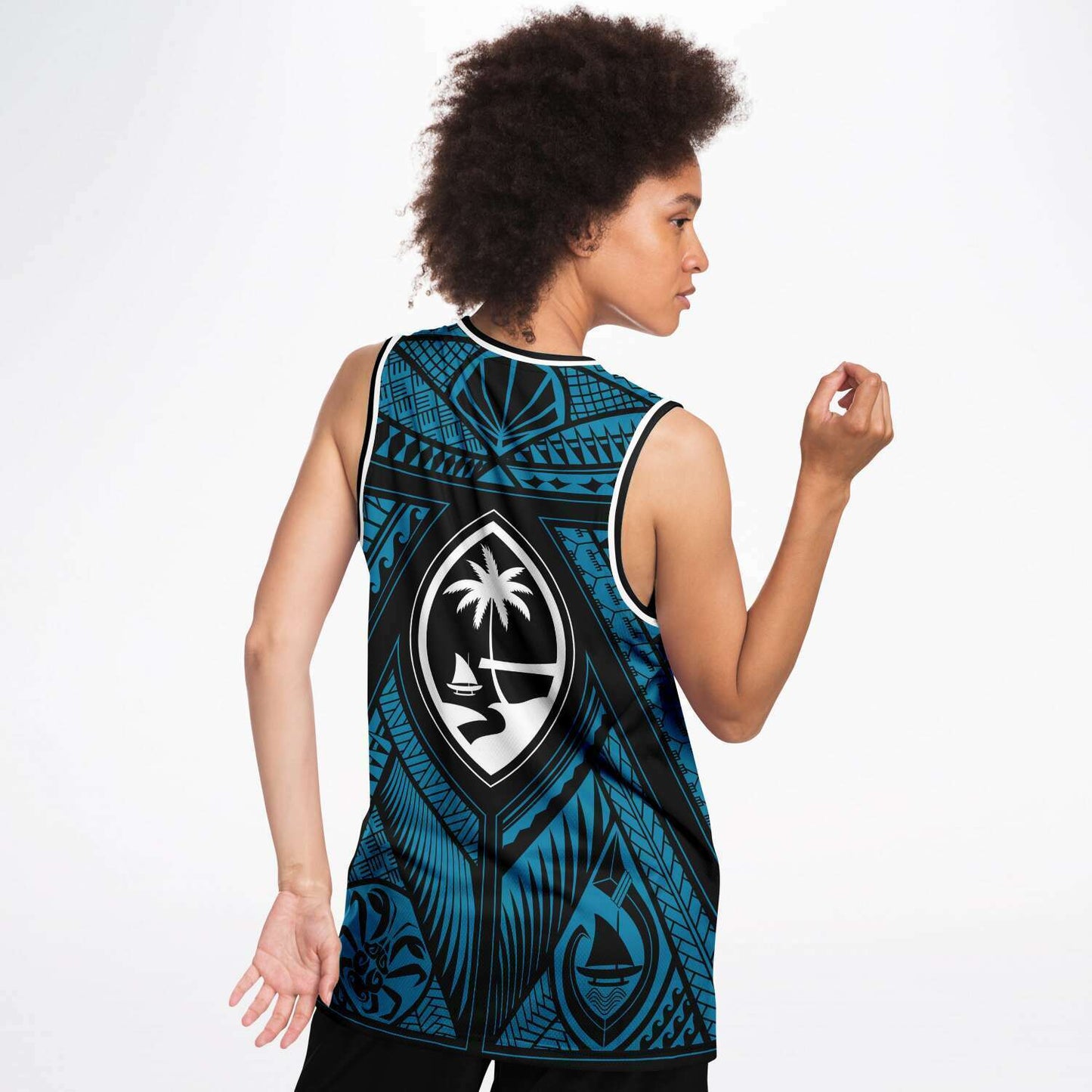 Guahan Tribal Blue Basketball Jersey