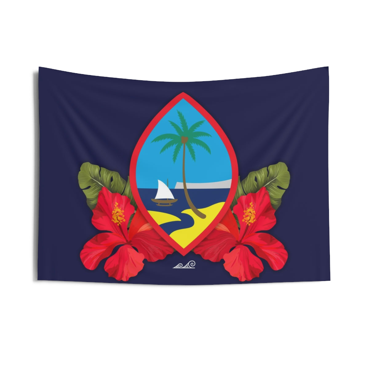 Guam Seal Hibiscus Paradise Indoor Wall Tapestry