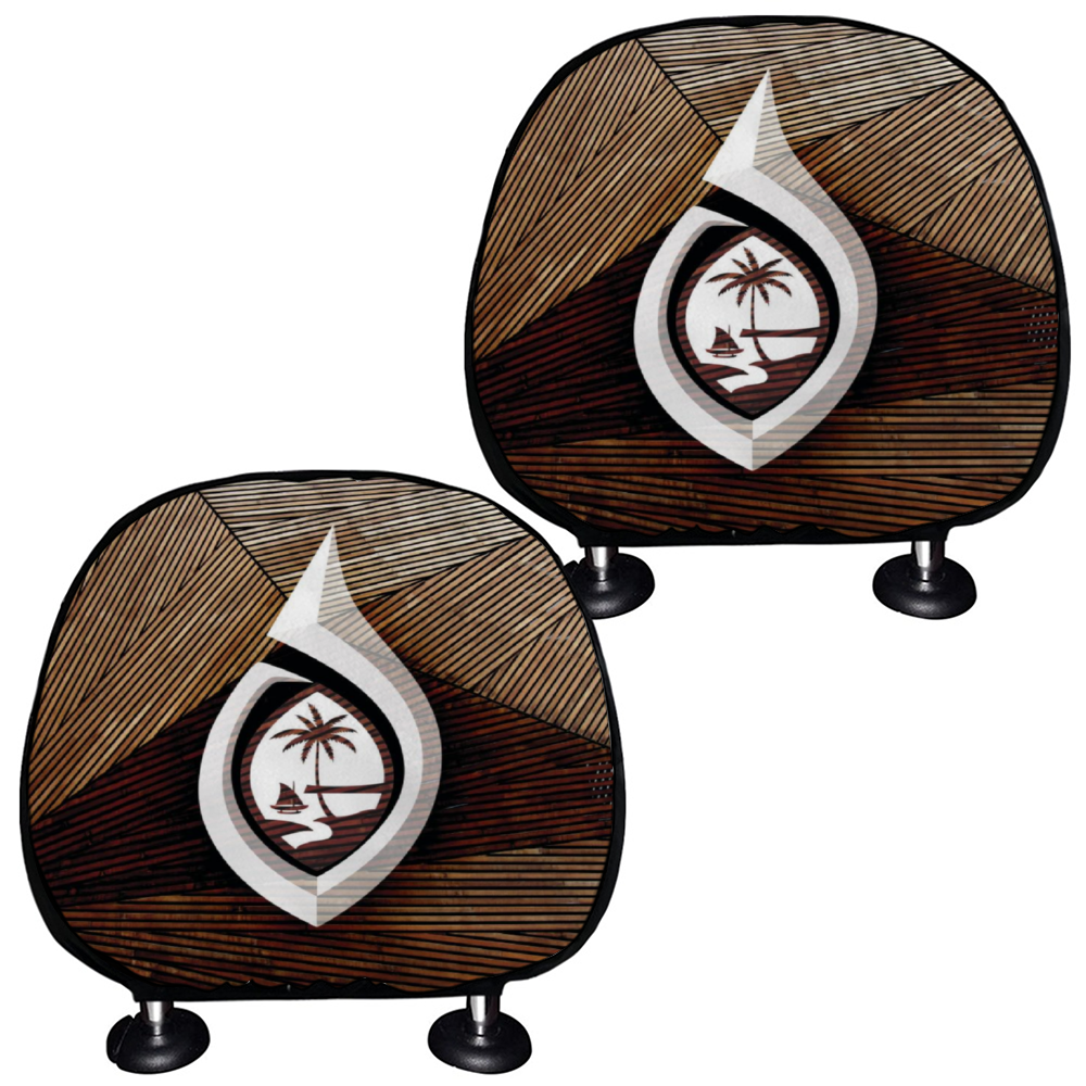 Guam Tribal Hook Car Headrest Cover (Set of 2)