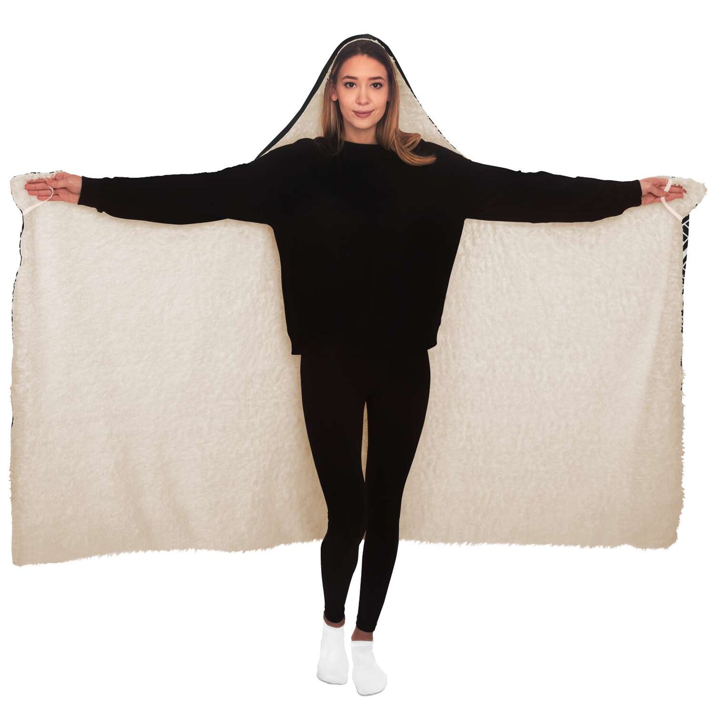 Guam Tribal Black Premium Sherpa Hooded Blanket