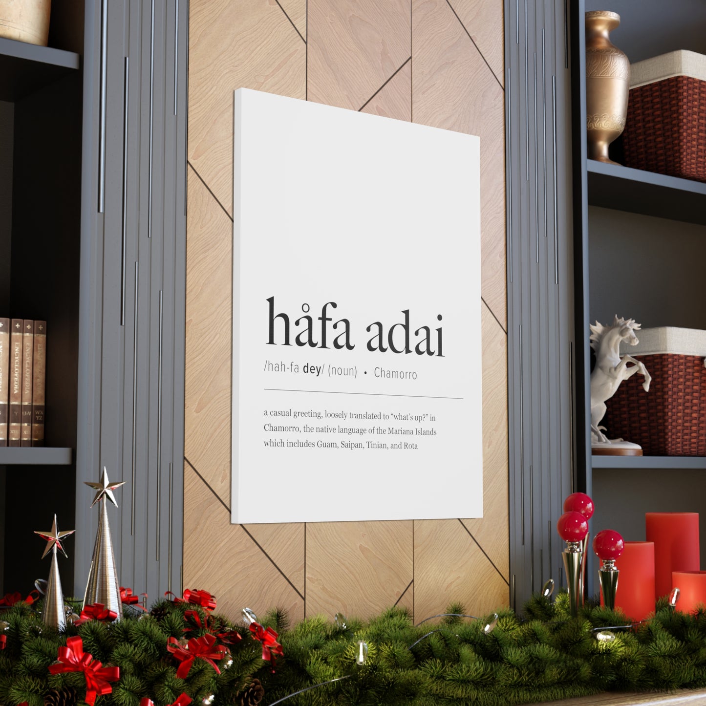 Hafa Adai Definition Chamorro Guam CNMI Canvas Gallery Wrap