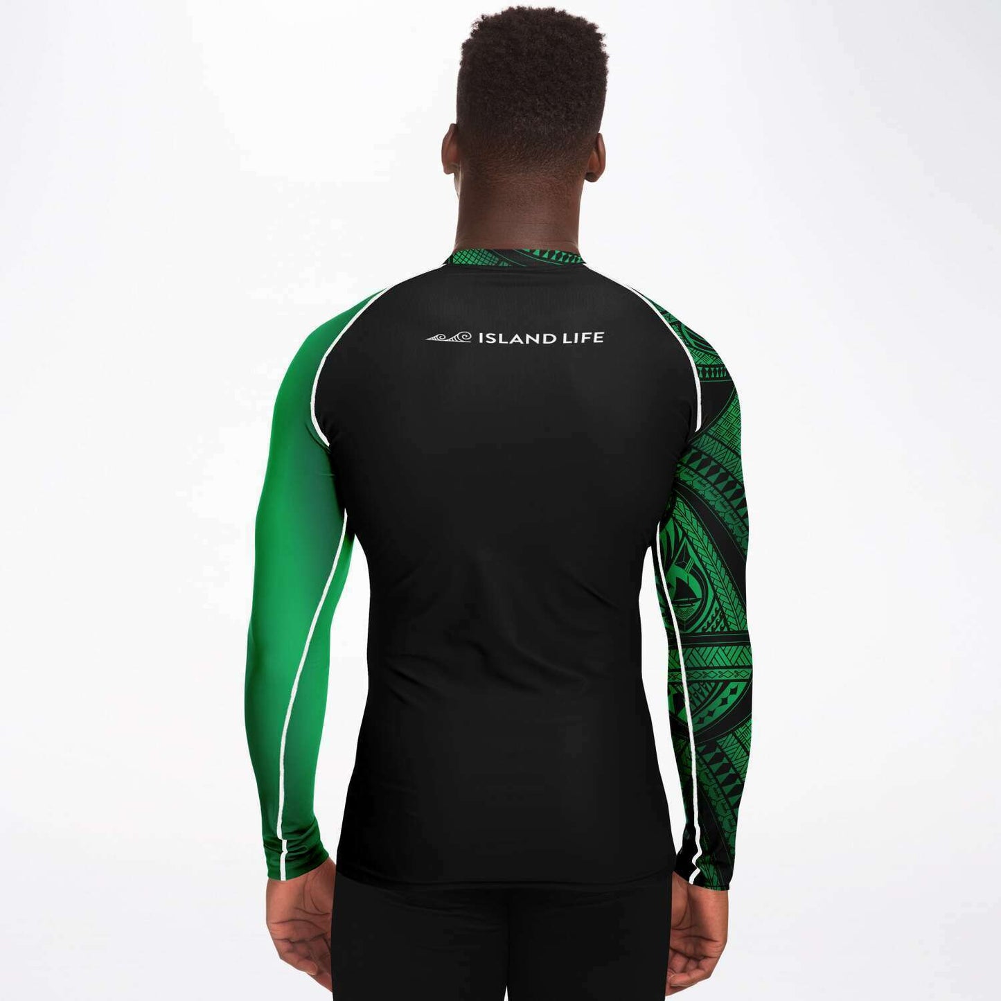 CNMI Tribal Men's Green Rashguard