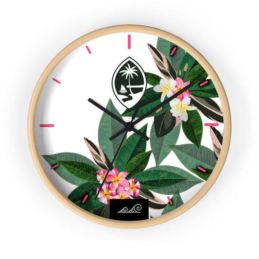 Guam Plumeria Wall Clock