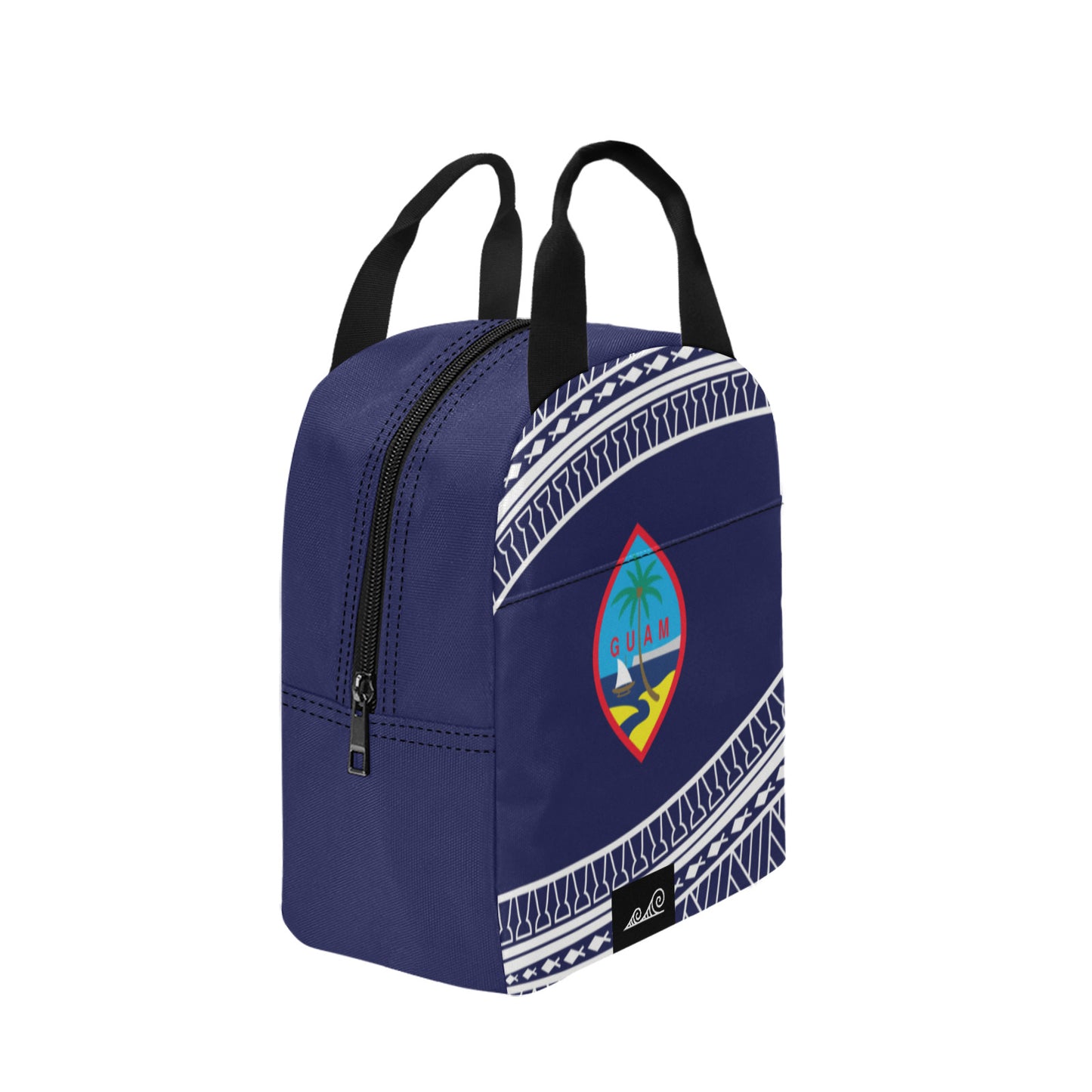 Hafa Adai Guam Tribal Blue Zipper Lunch Bag
