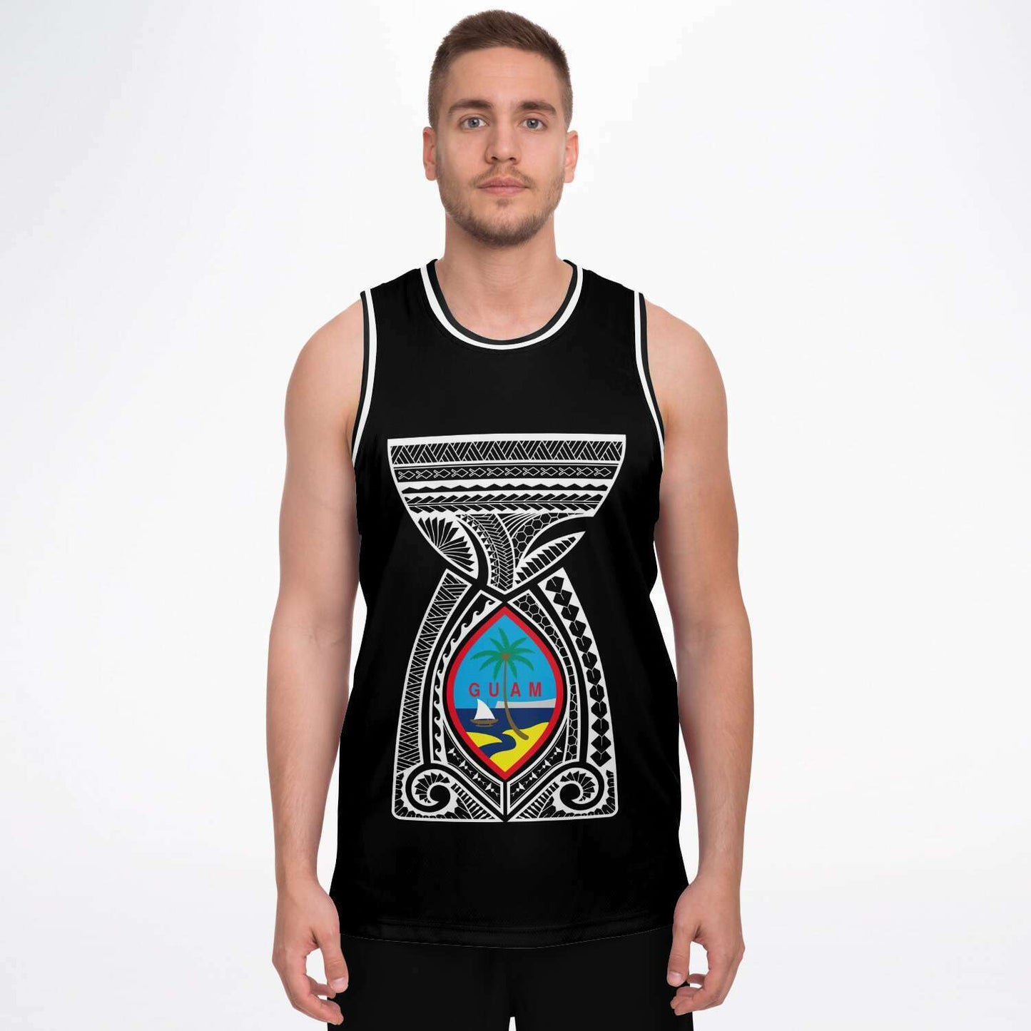 Guam Seal Latte Stone Tribal Basketball Jersey