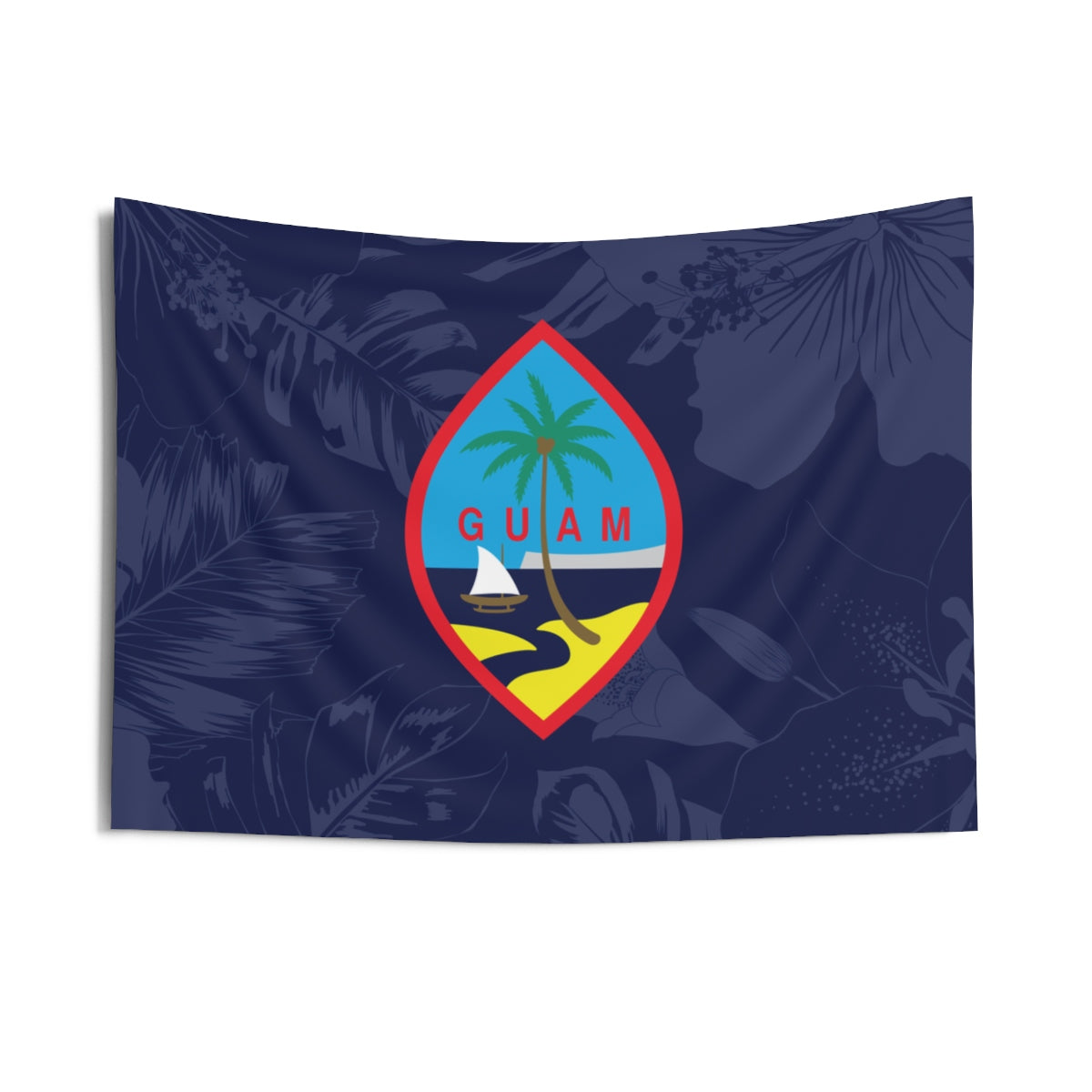 Guam Flag Hibiscus Indoor Wall Tapestry
