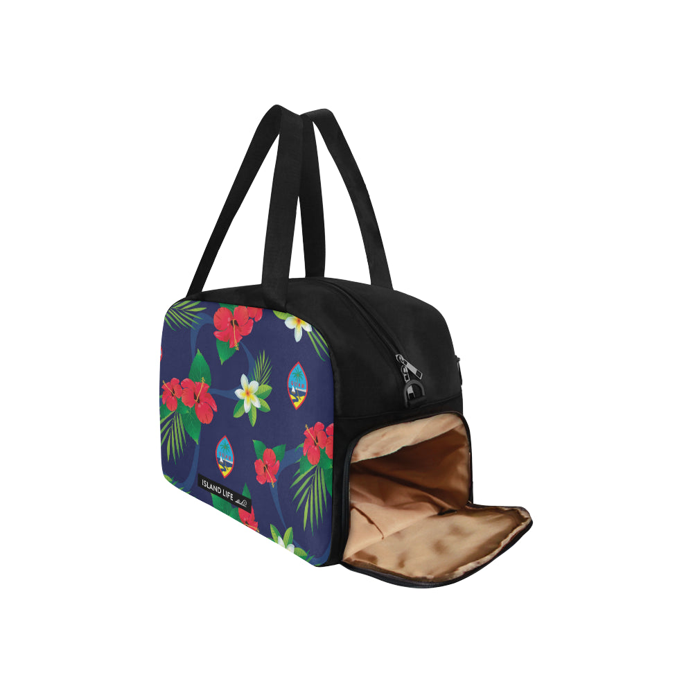 Guam Flag Flowers Fitness Gym Bag