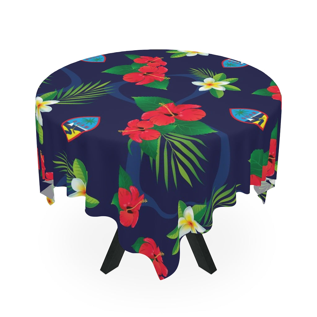 Guam Flag Flowers Table Cloth