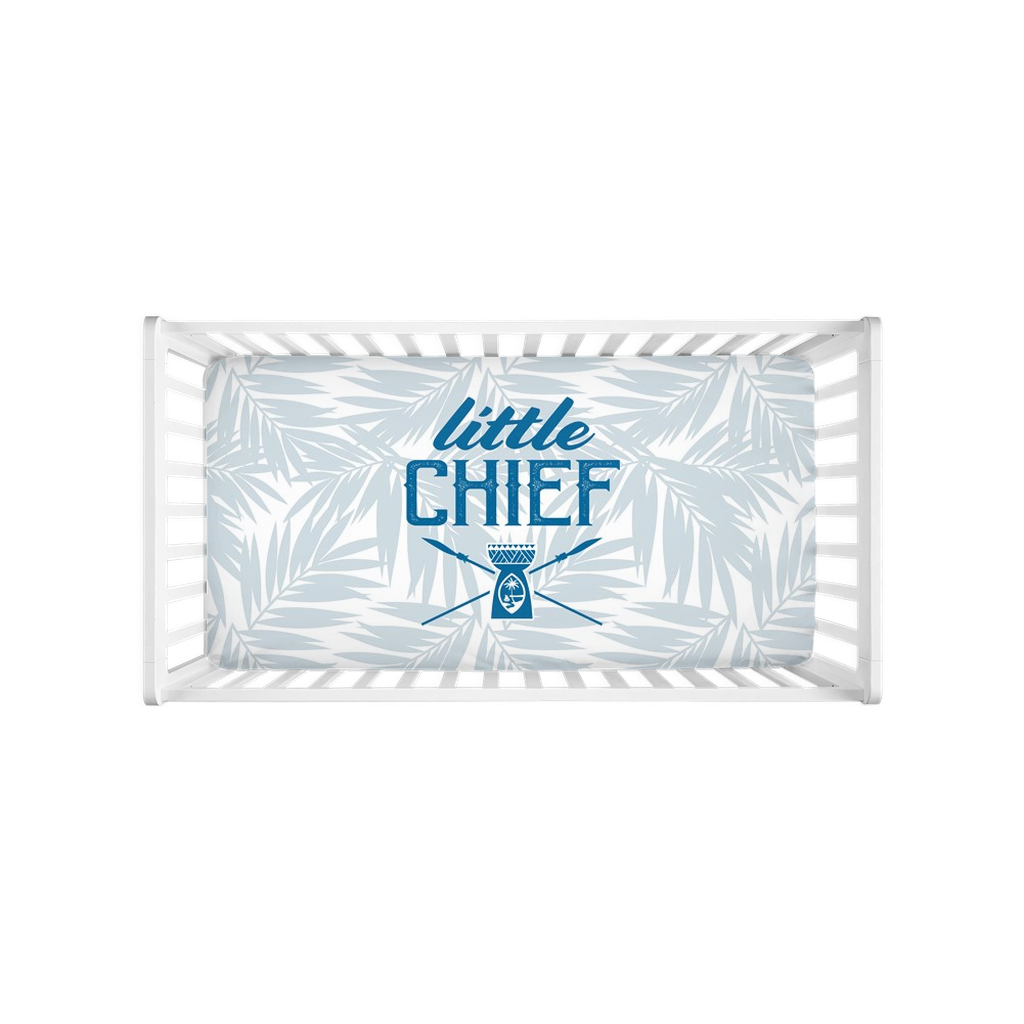 Little Chief Guam Light Blue Baby Crib Sheet