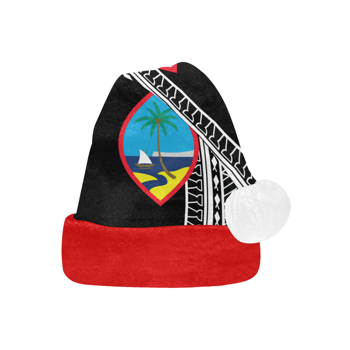 Guam Seal Tribal Christmas Santa Hat