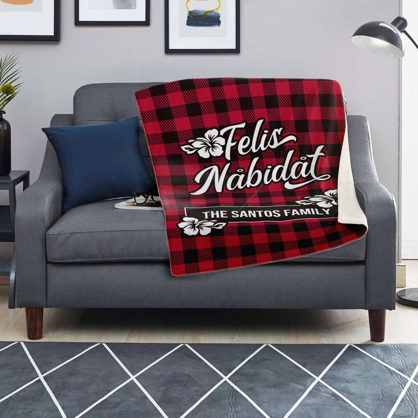 Felis Nabidat Christmas Guam CNMI Microfleece Blanket with Personalization