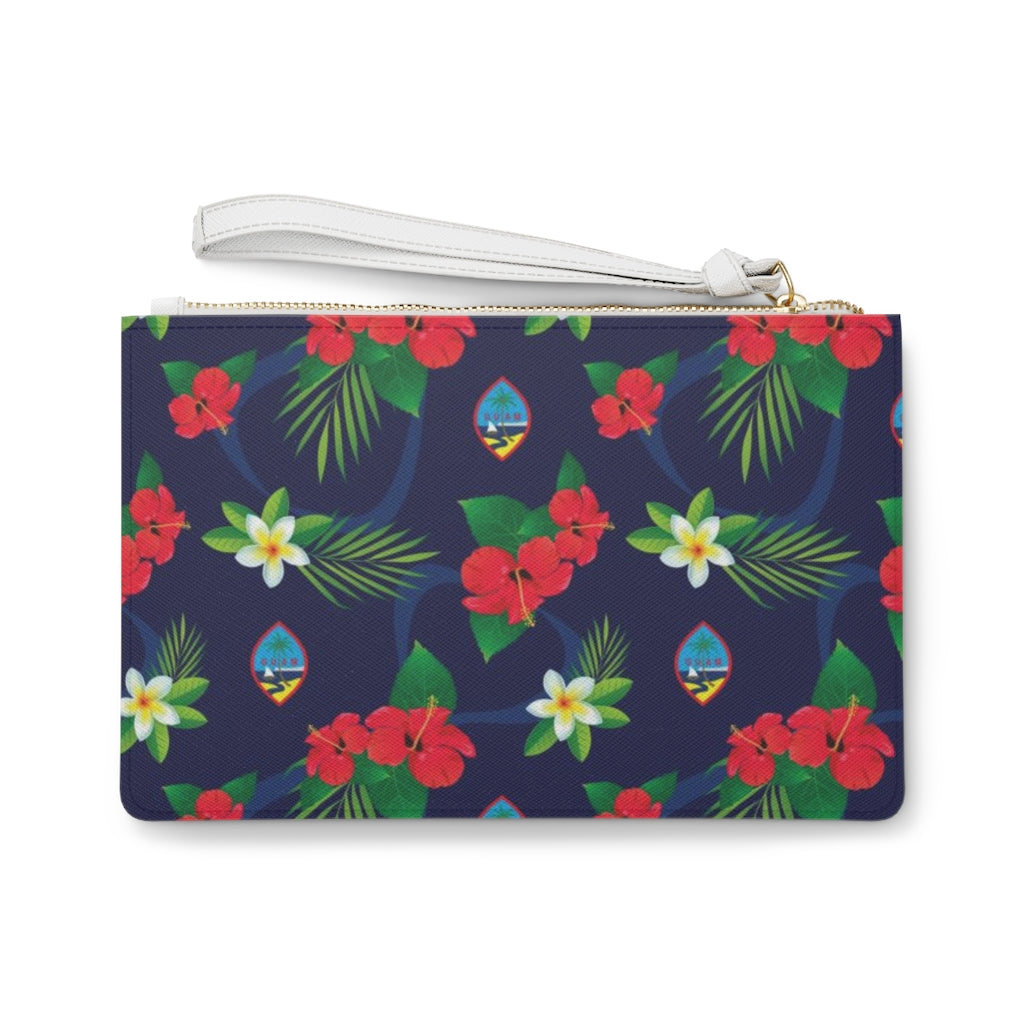 Guam Flag Flowers Clutch Bag
