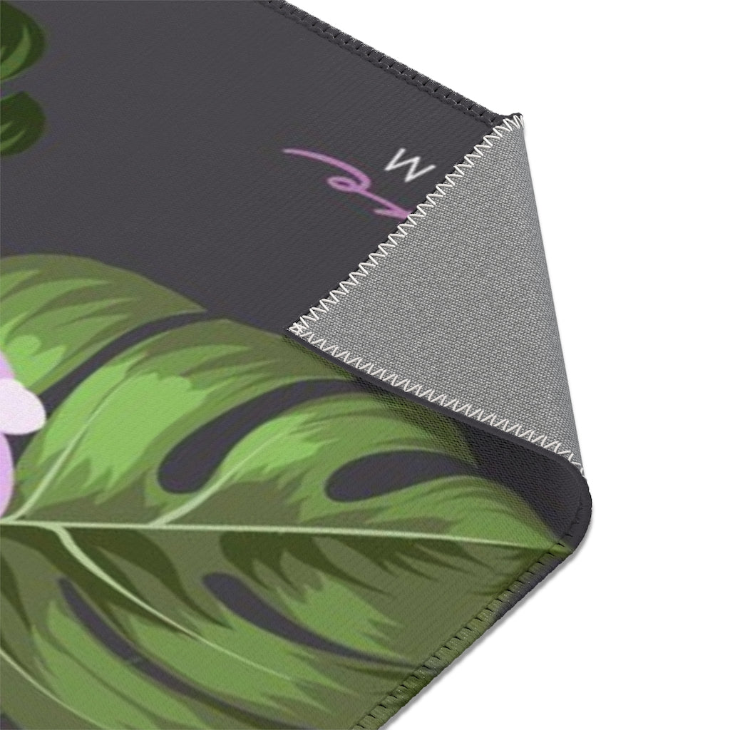 Love Guam Purple Hibiscus Area Rug