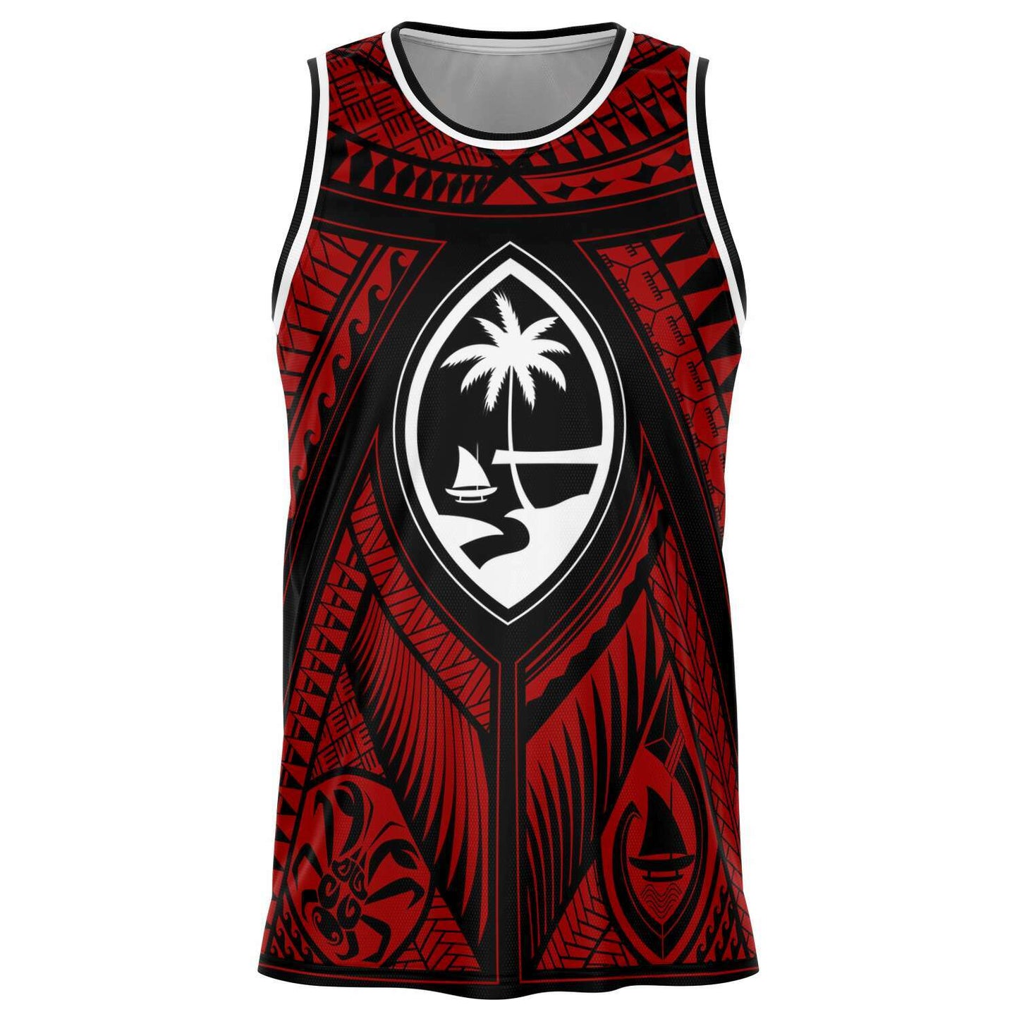 Guahan Tribal Red Basketball Jersey