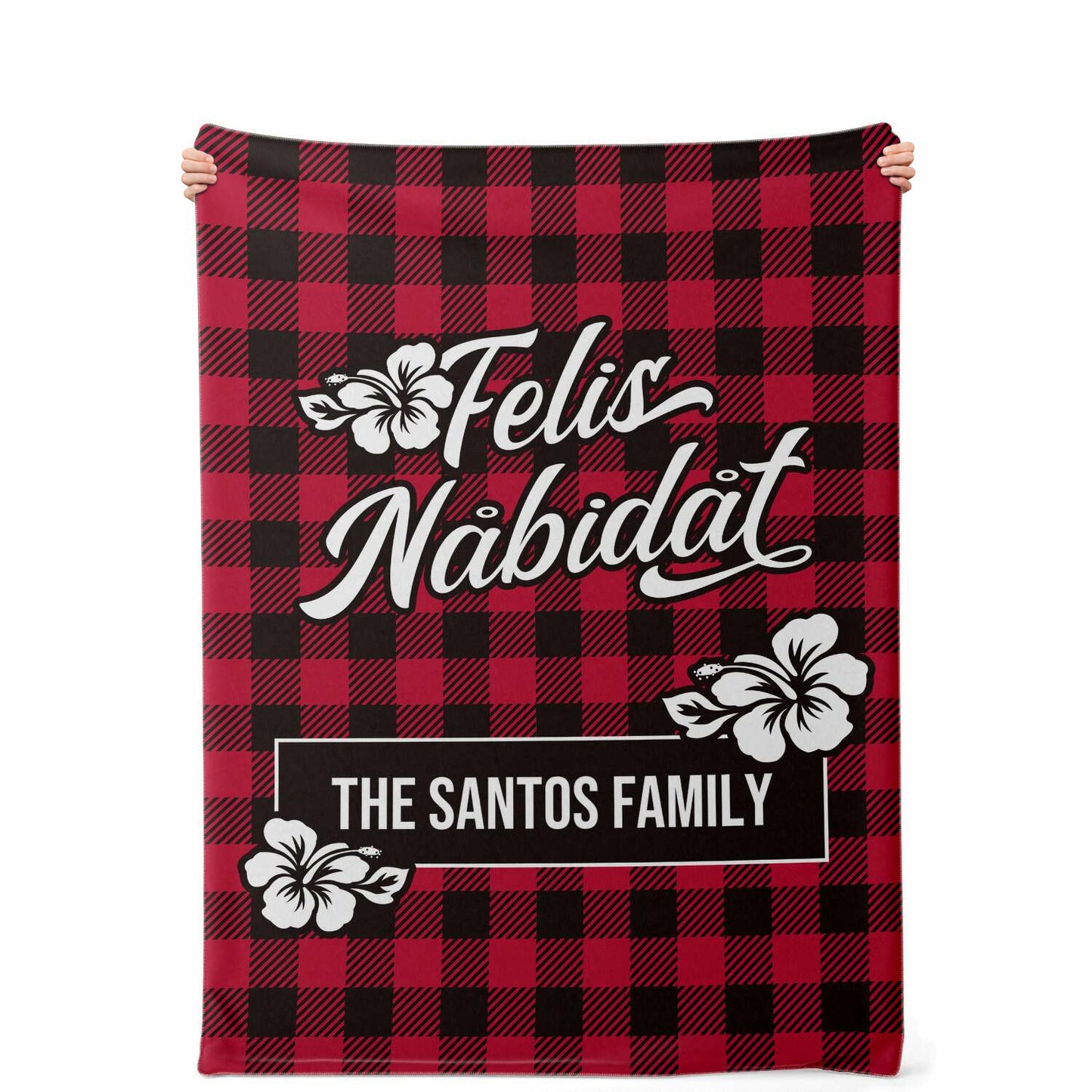 Felis Nabidat Christmas Guam CNMI Microfleece Blanket with Personalization