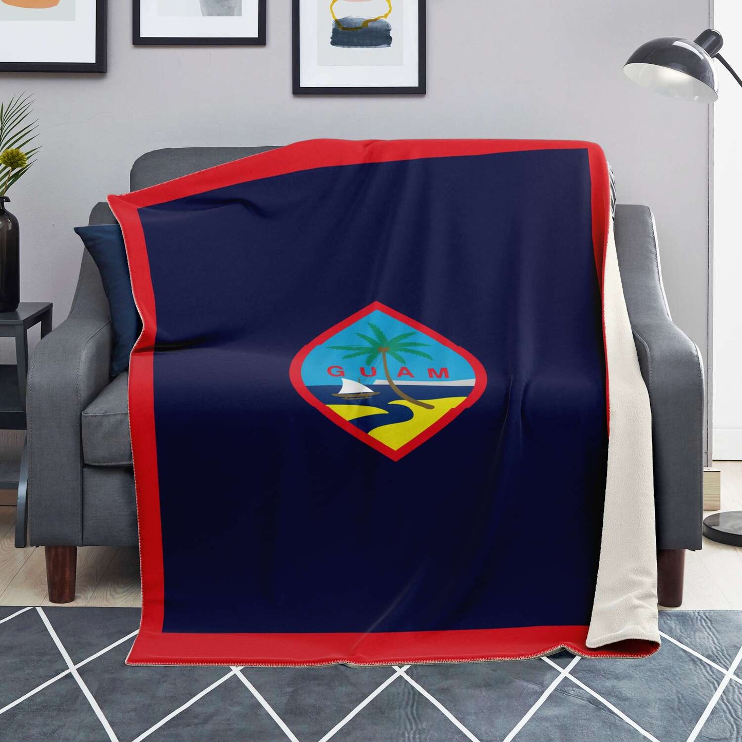 Guam Flag Microfleece Blanket