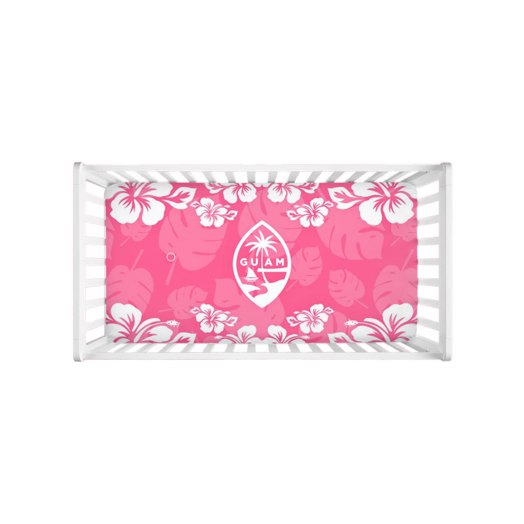 Guam Seal Pink Hibiscus Baby Crib Sheet