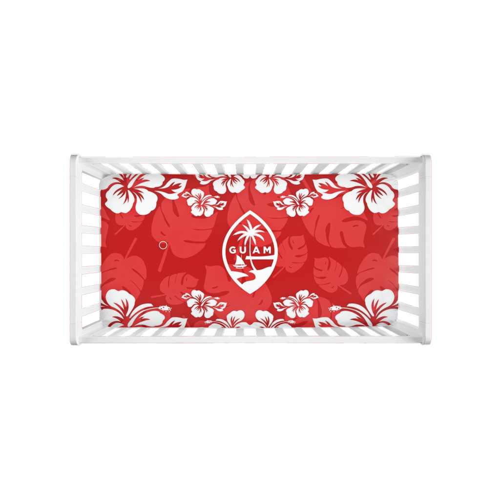 Guam Seal Red Hibiscus Baby Crib Sheet