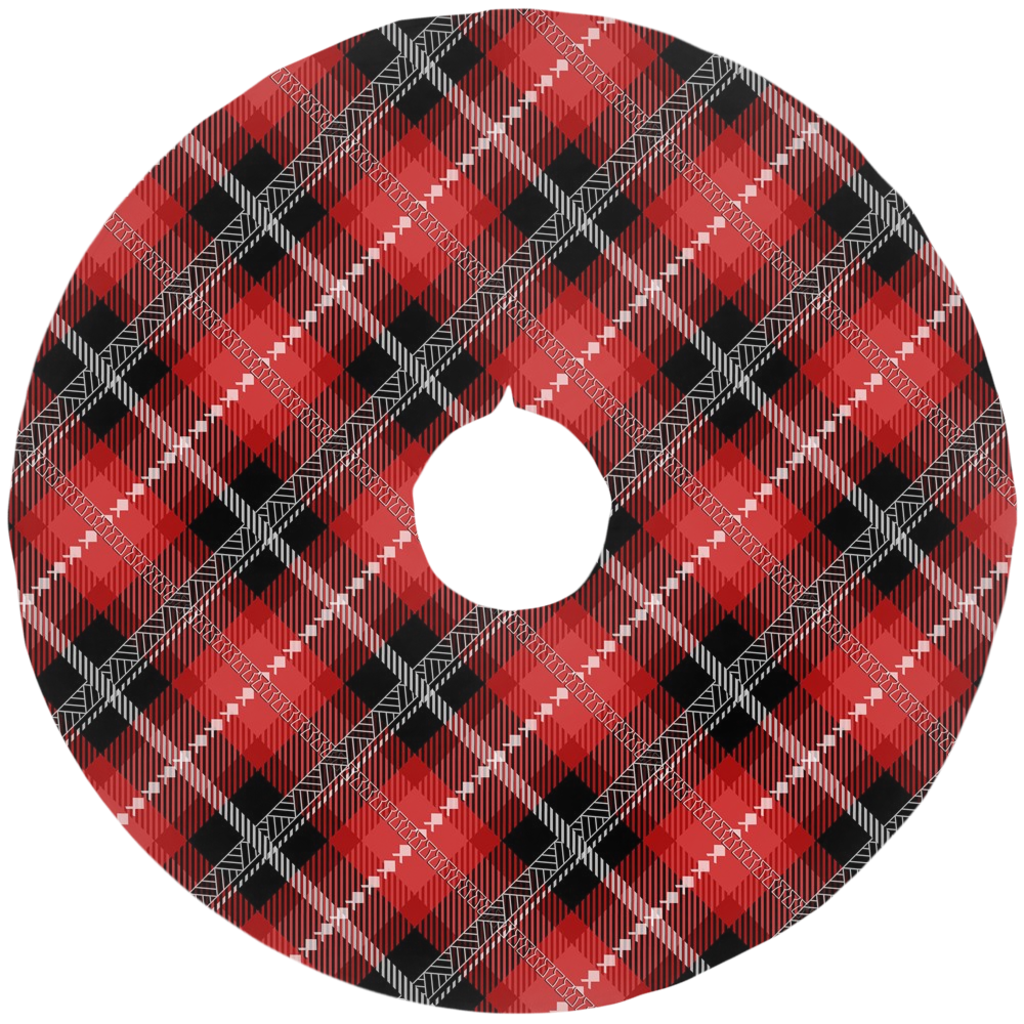Guam Saipan CNMI Chamorro Plaid Christmas Tree Skirt