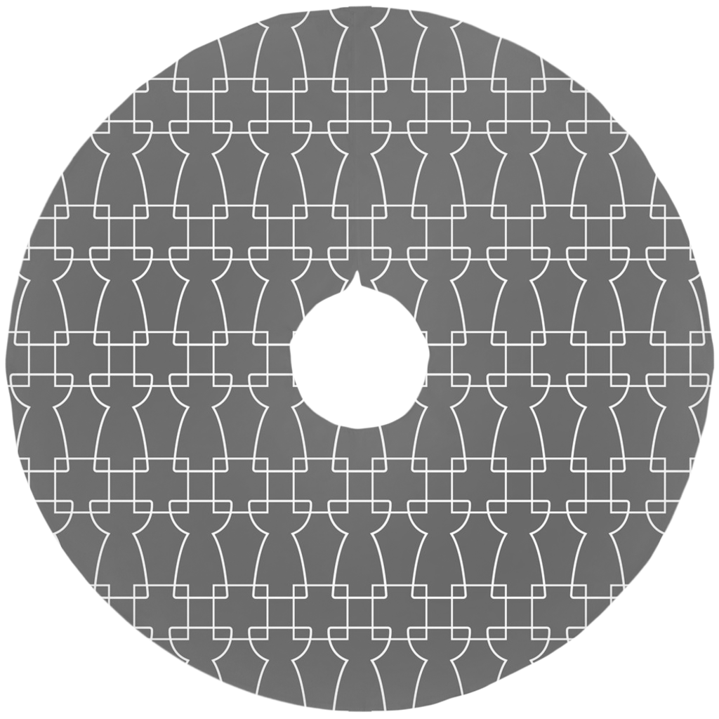 Geometric Latte Stone Guam CNMI Gray Christmas Tree Skirt