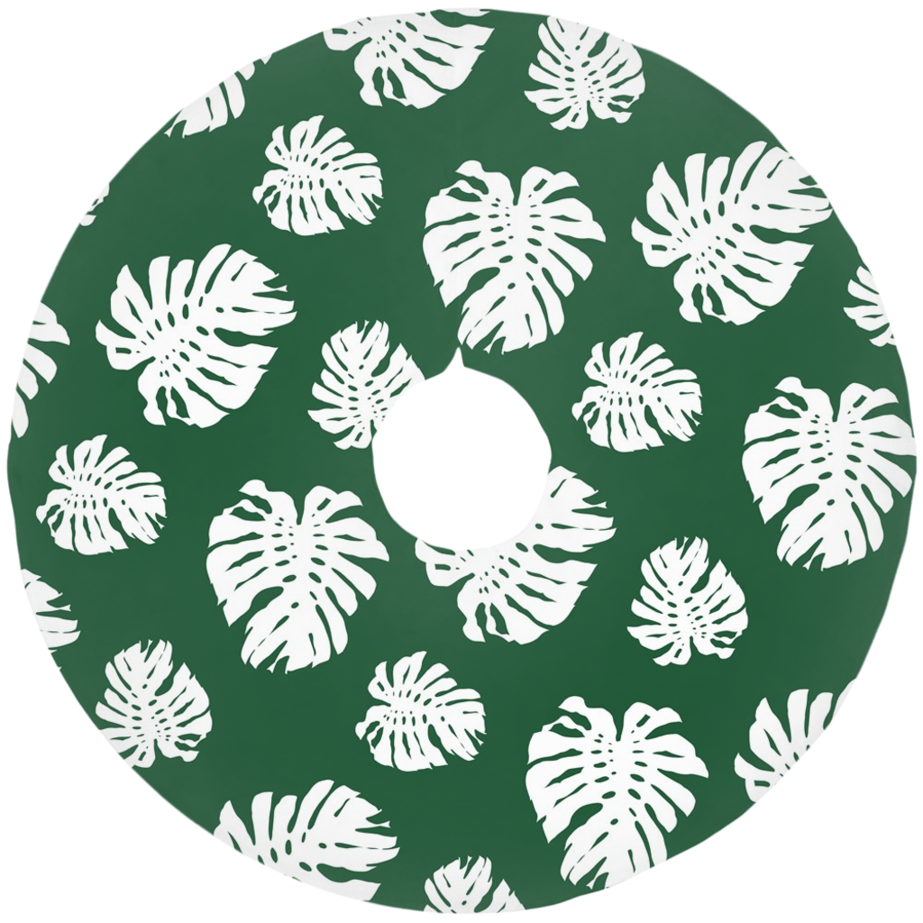 Green Lemai Leaves Guam CNMI Christmas Tree Skirt