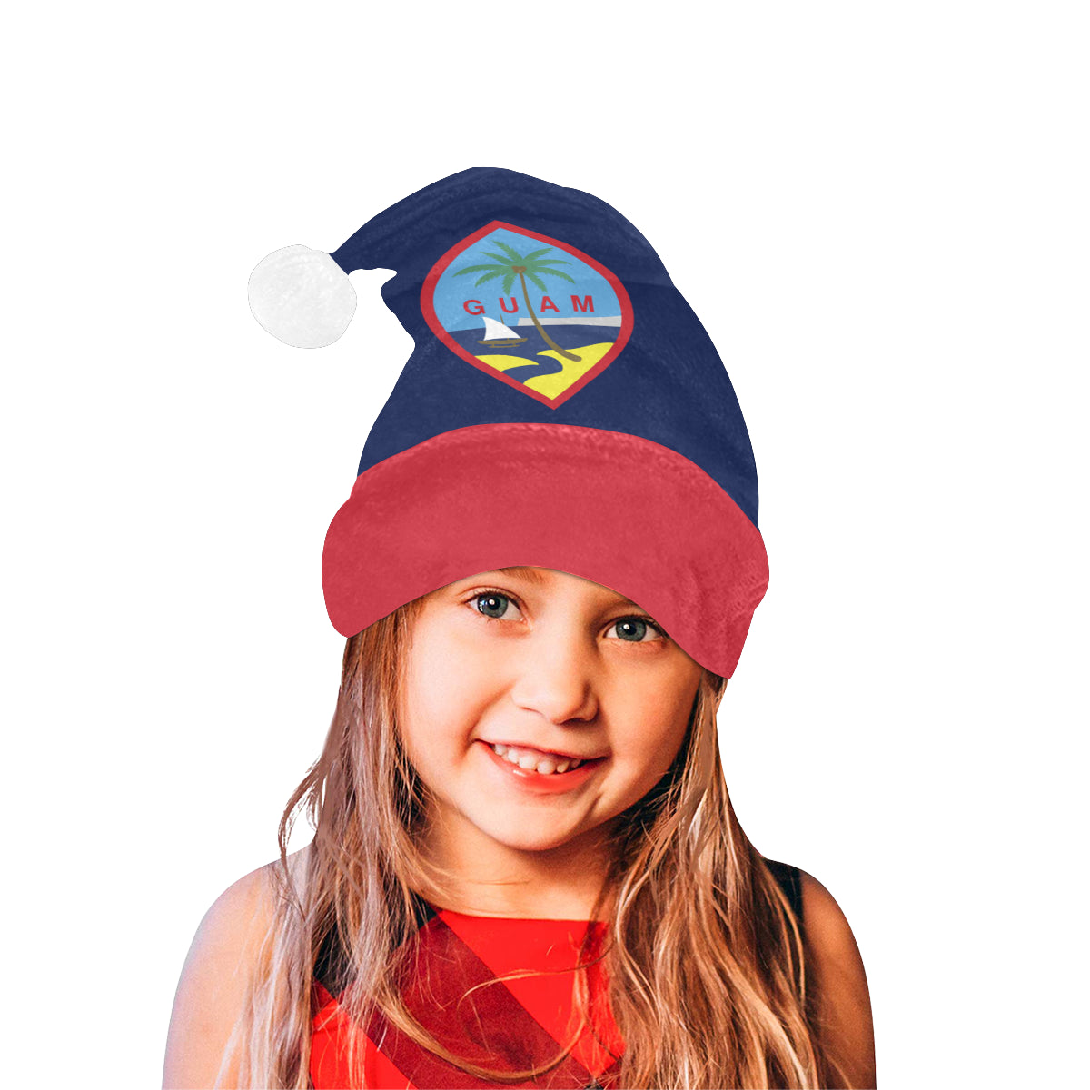 Guam Flag Christmas Santa Hat