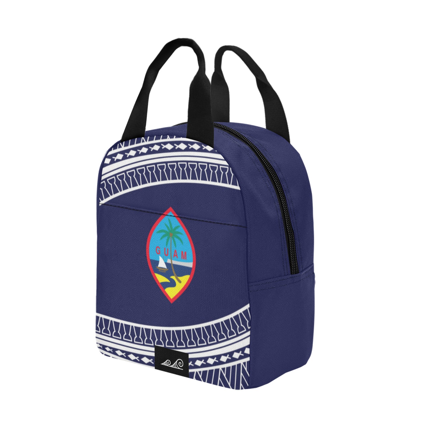 Hafa Adai Guam Tribal Blue Zipper Lunch Bag