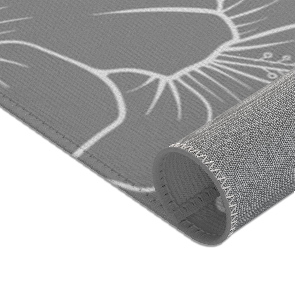 Guam CNMI Modern Hibiscus Gray Area Rug