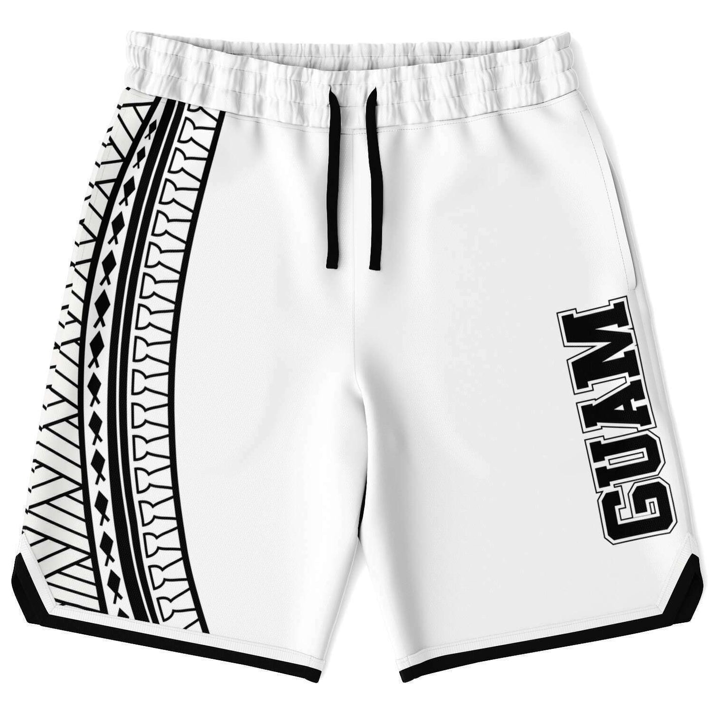 Guam Tribal White Basketball Shorts