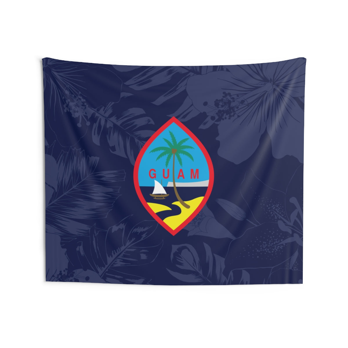 Guam Flag Hibiscus Indoor Wall Tapestry