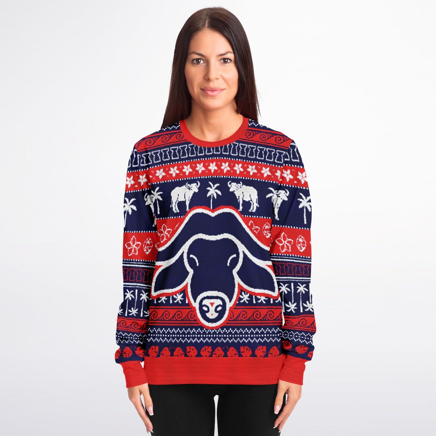 Guam Carabao Christmas Faux Sweater Sweatshirt