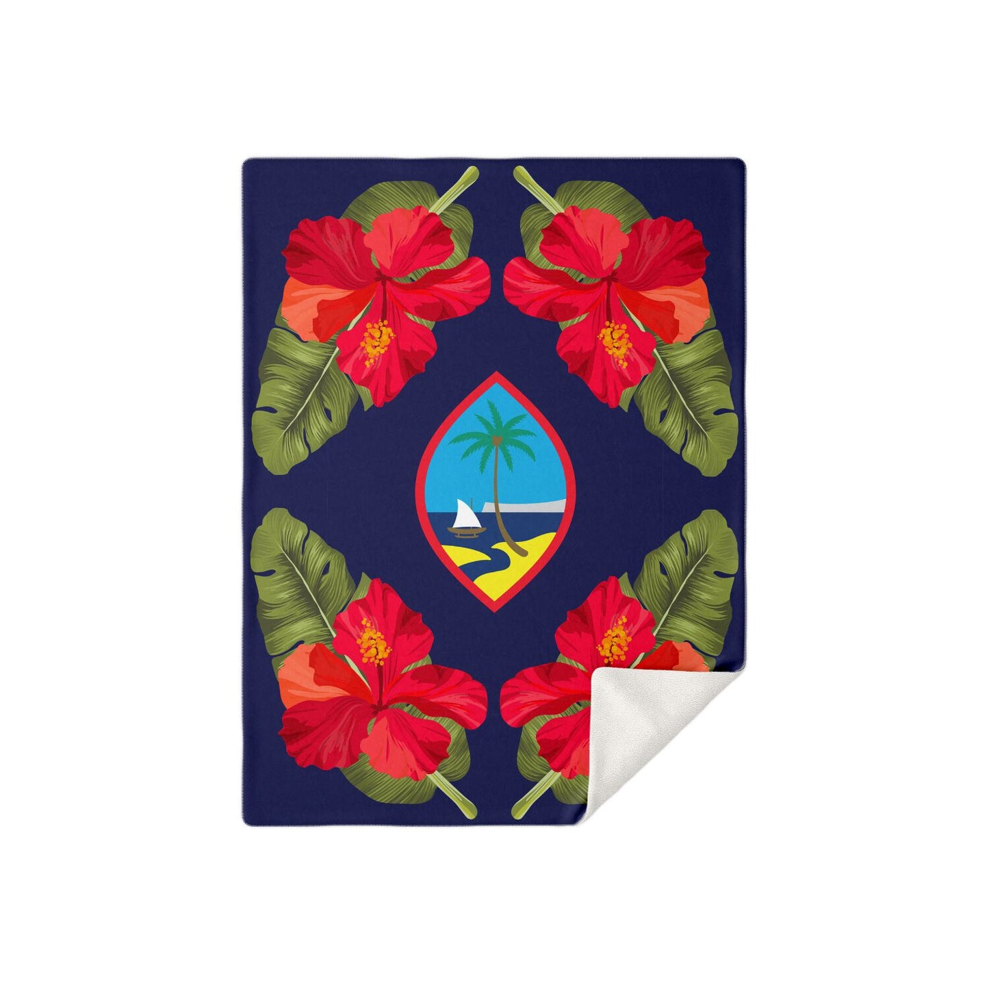 Guam Seal Hibiscus Paradise Microfleece Blanket
