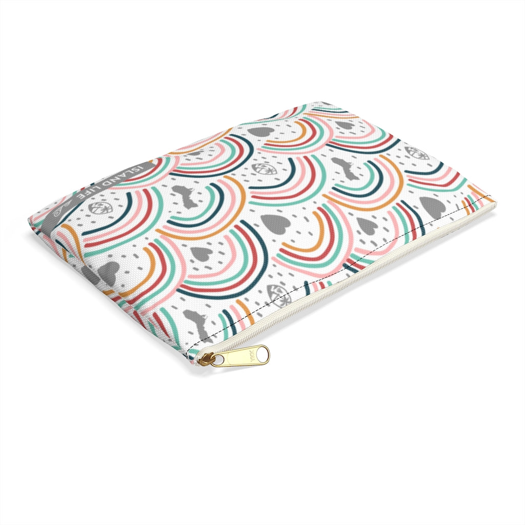 Guam Hearts and Rainbows Accessories Carry All Pouch