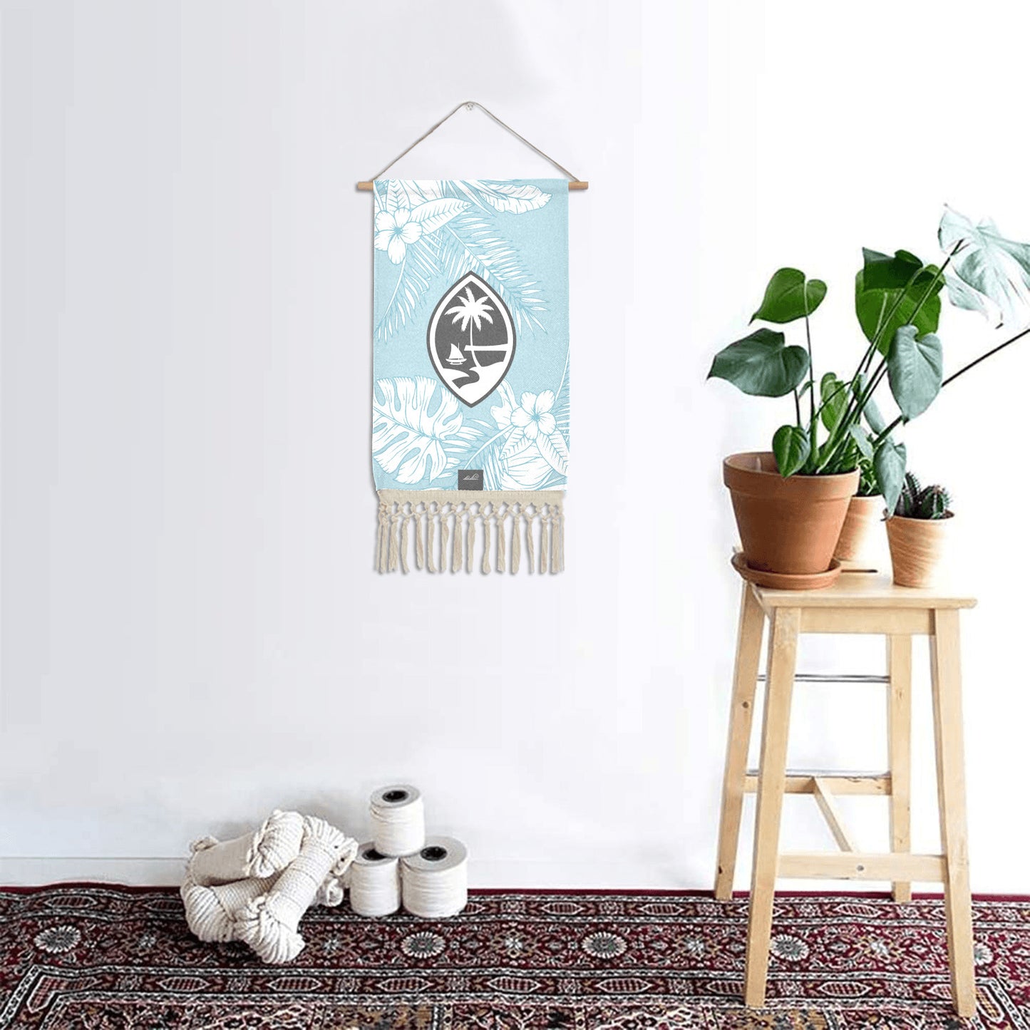 Guam Jungle Leaves Linen Hanging Poster