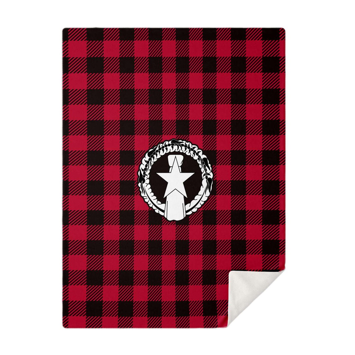 CNMI Saipan Tinian Rota Buffalo Plaid Christmas Microfleece Blanket