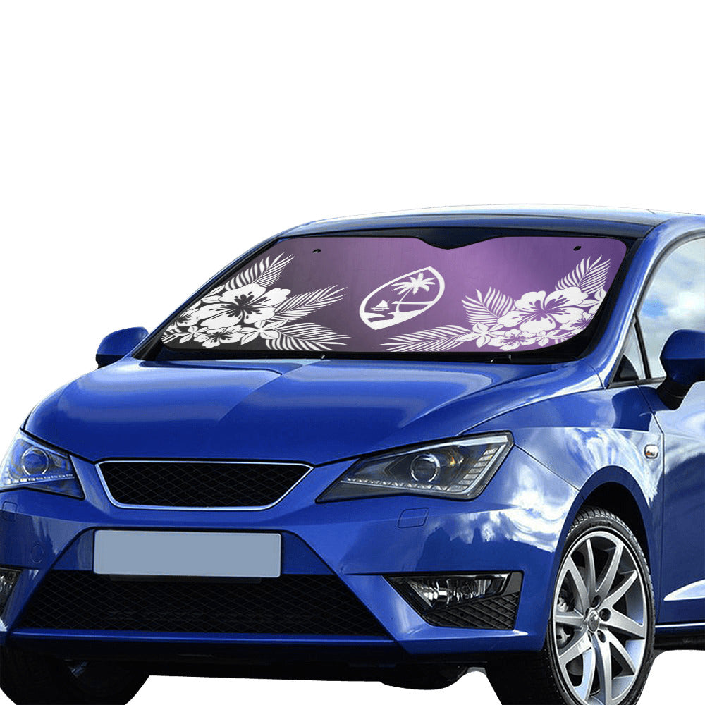 Guam Tropical Hibiscus Purple Car Sun Shade