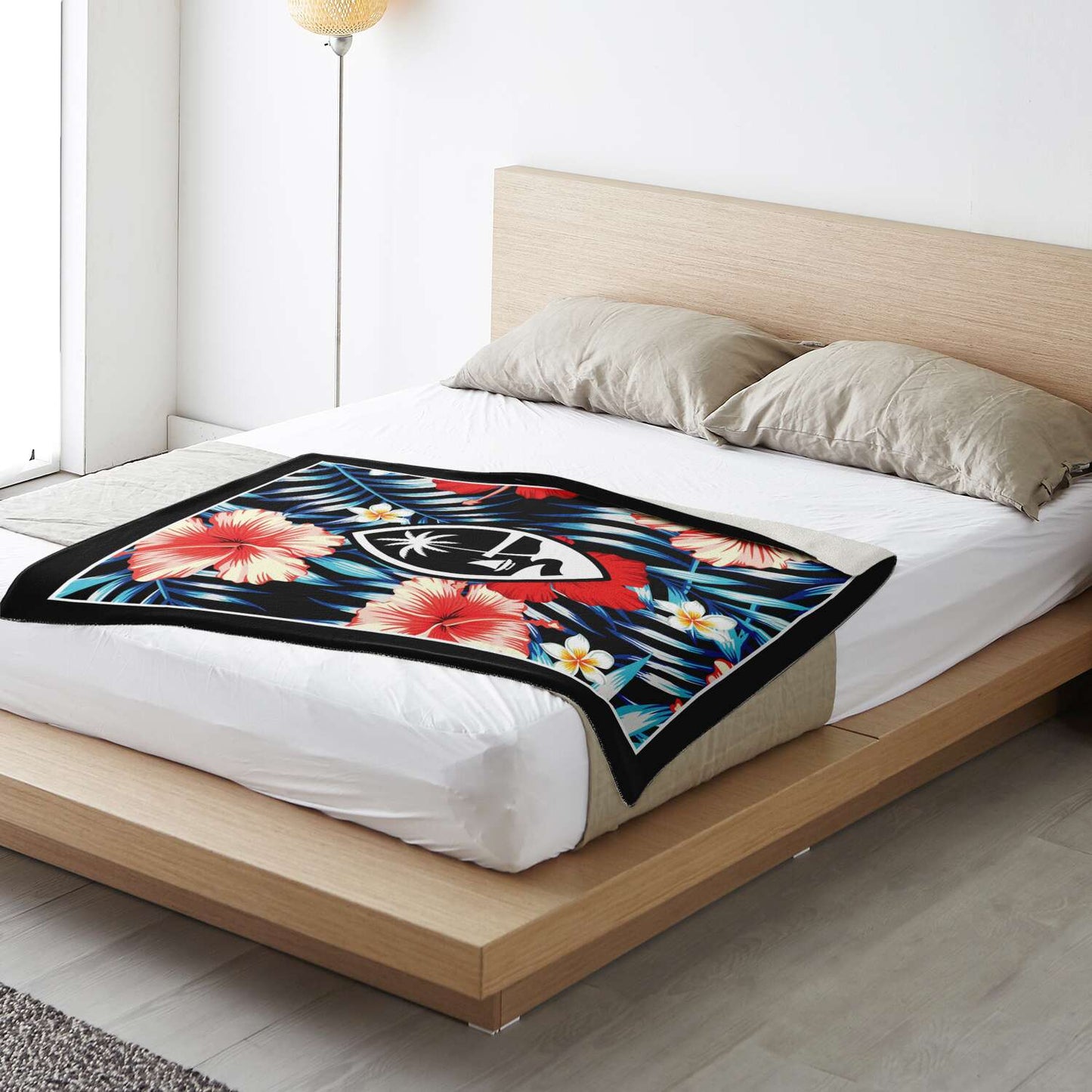 Guam Tropical Floral Microfleece Blanket