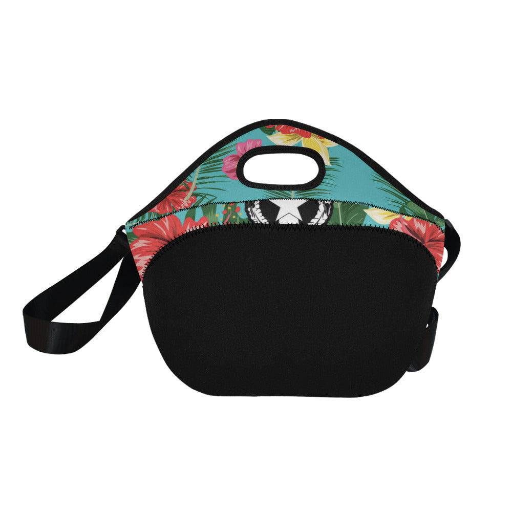 CNMI Blue Floral Neoprene Lunch Bag Large